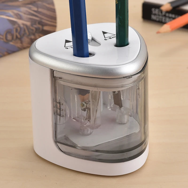 TENWIN 8004 Double Holes Electric Pencil Sharpener Home School Office Desktop Pencil Sharpener Students Supplies Stationery