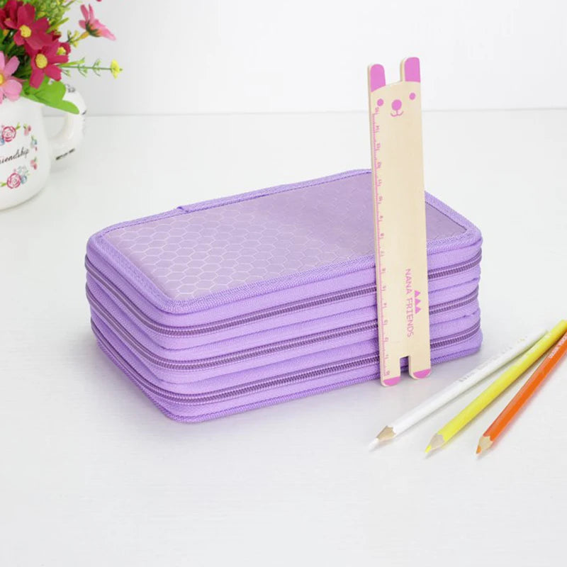 36/48/72 Holes Oxford School Pencil Case Creative Large Capacity Drawing Pen Bag Box Kids Multifunction Stationery Pouch Supply