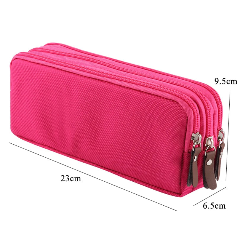 Large Capacity Pencil Case Korean Stationery Pencil Pouch Estuches 3 Layers Pen Case Kalemlik Trousse School Supplies Pencil Box