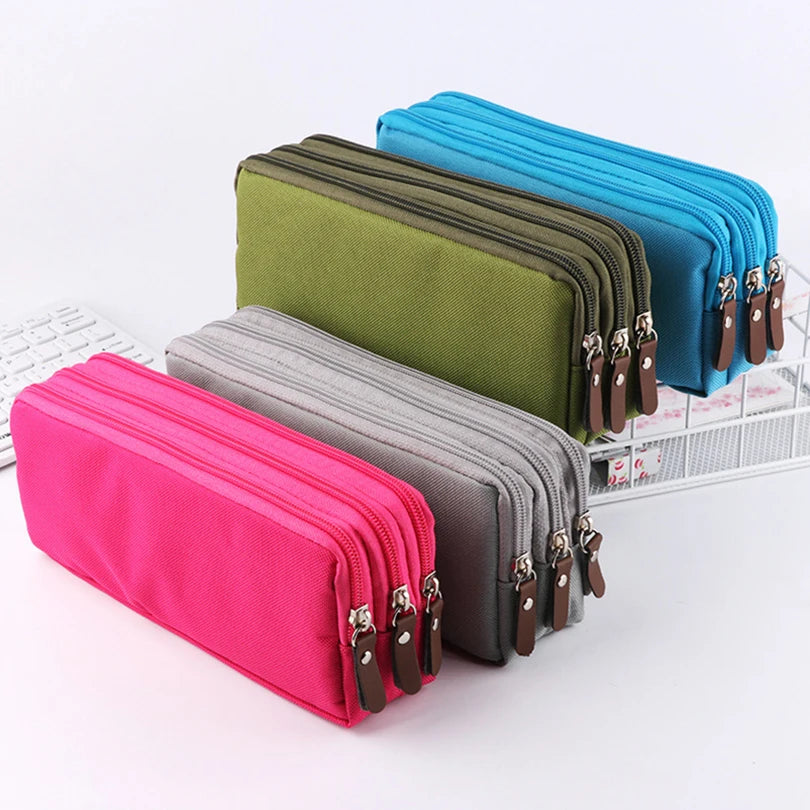 Large Capacity Pencil Case Korean Stationery Pencil Pouch Estuches 3 Layers Pen Case Kalemlik Trousse School Supplies Pencil Box