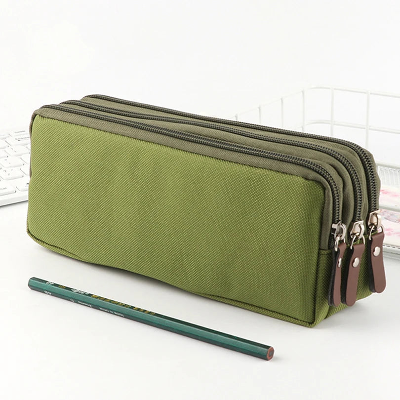 Large Capacity Pencil Case Korean Stationery Pencil Pouch Estuches 3 Layers Pen Case Kalemlik Trousse School Supplies Pencil Box