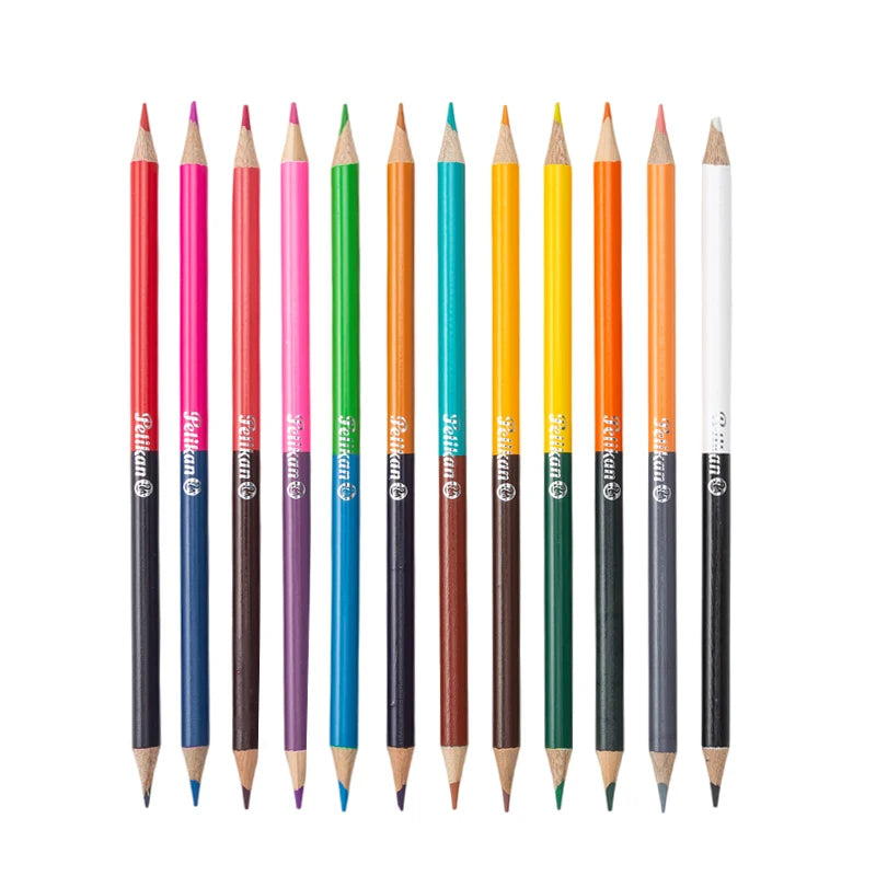 24 Colors Double Headed Pencils for Children Professional Drawing Sketching and Pastel Art Premium Student School Art Supplies