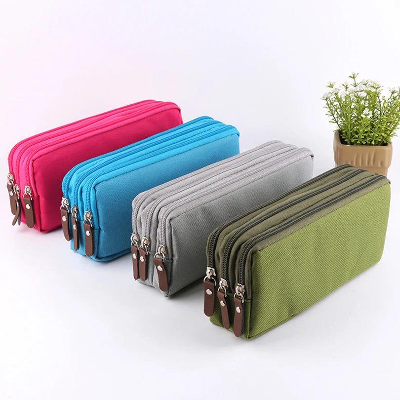 Large Capacity Pencil Case Korean Stationery Pencil Pouch Estuches 3 Layers Pen Case Kalemlik Trousse School Supplies Pencil Box